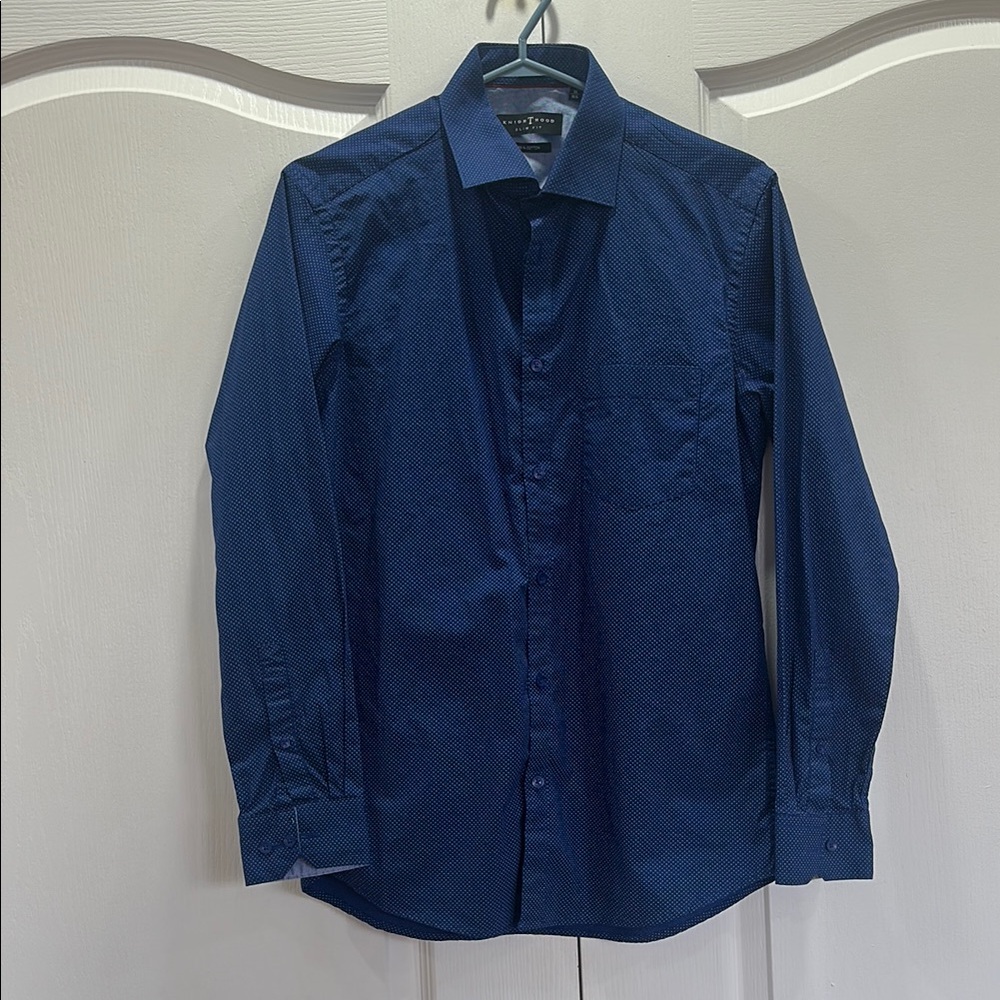 Men's Blue Dress Shirt 39cm or 15 1/4 slim fit 100% Cotton